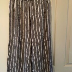 Nordstrom Treasure and Bond kids girls gray striped flowy pants size L 10-12